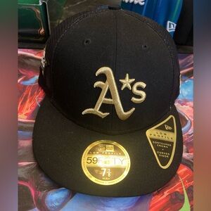 New Era Black Cap with Gold Logo